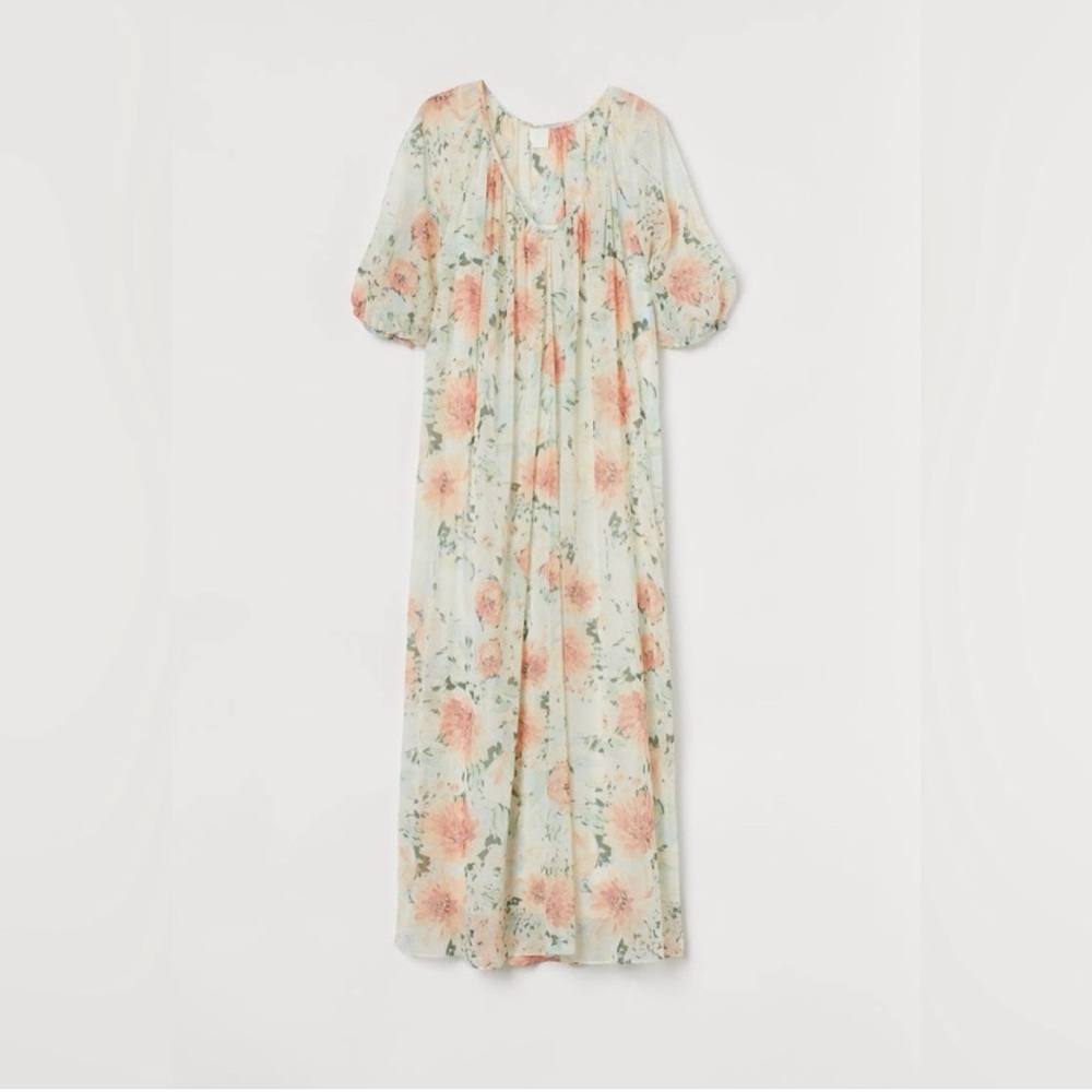 H&M Floral Pastel Chiffon Dress